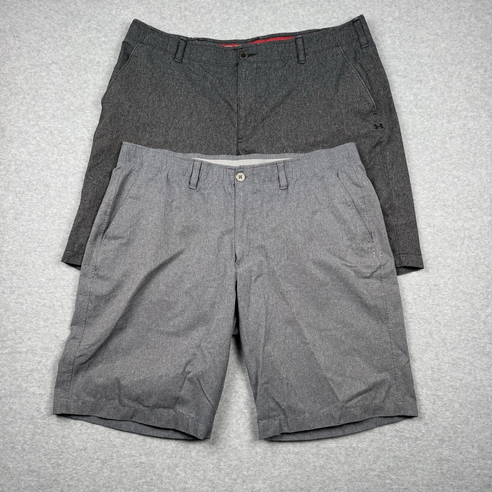 Under Armour Shorts Mens 40 Gray HeatGear Athletic Loose Golf Casual Sports